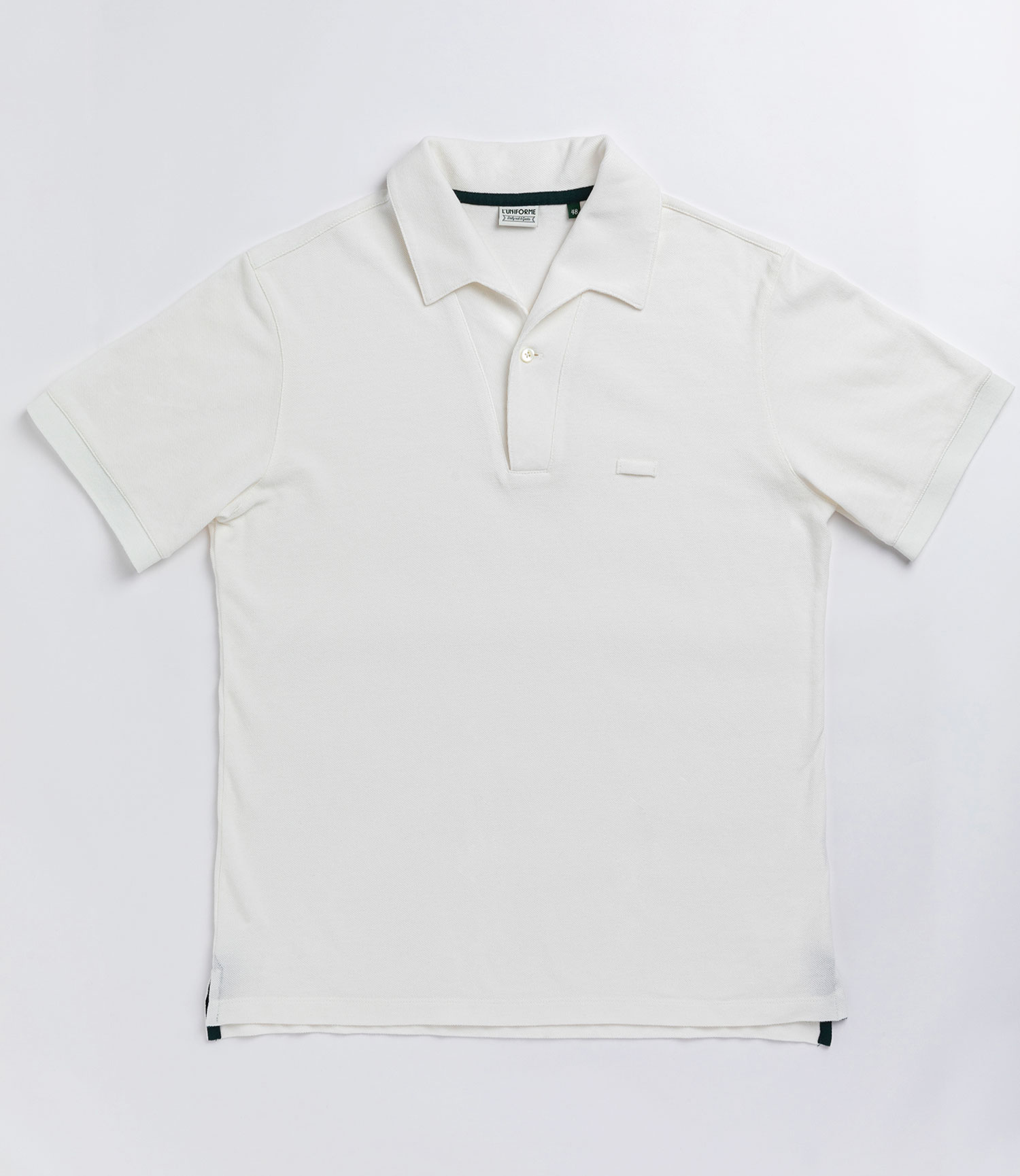 [루니포르메] One piece collar pique shirt - Off white