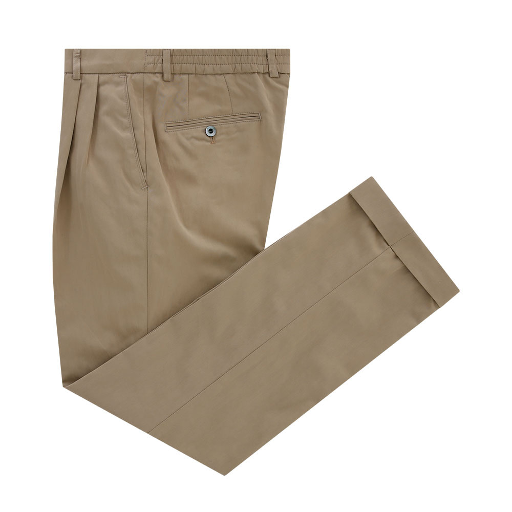[벨리프] Essential cotton two tuck banding chino pants (beige)
