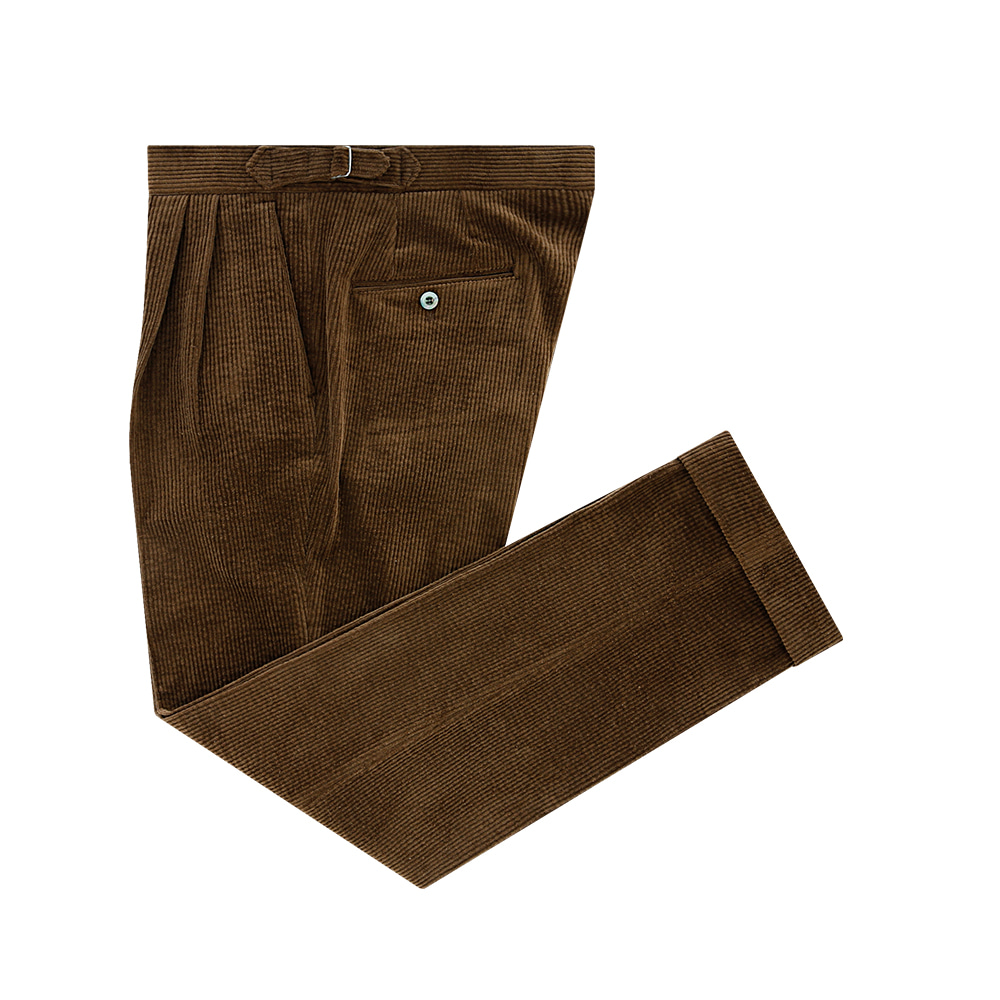 [벨리프] Corduroy two tuck pants (Brown)