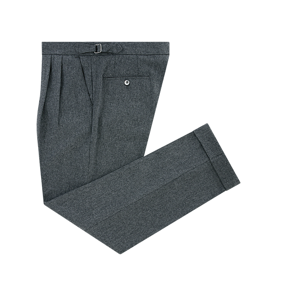 [벨리프] Wool Flannel two tuck pants (Grey)