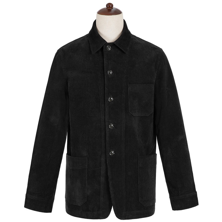 솔티 - Corduroy French Work Jacket (Black)
