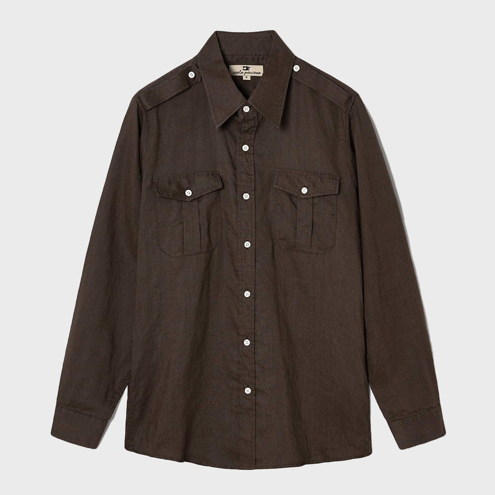 [파시테아거리] Infine safari shirt(Brown)