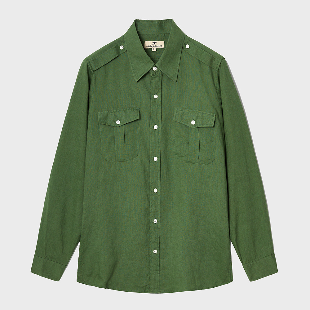 [파시테아거리] Infine safari shirt (Olive green)