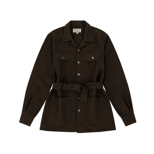 [벨리프]Linen safari shirt jacket (Olive)