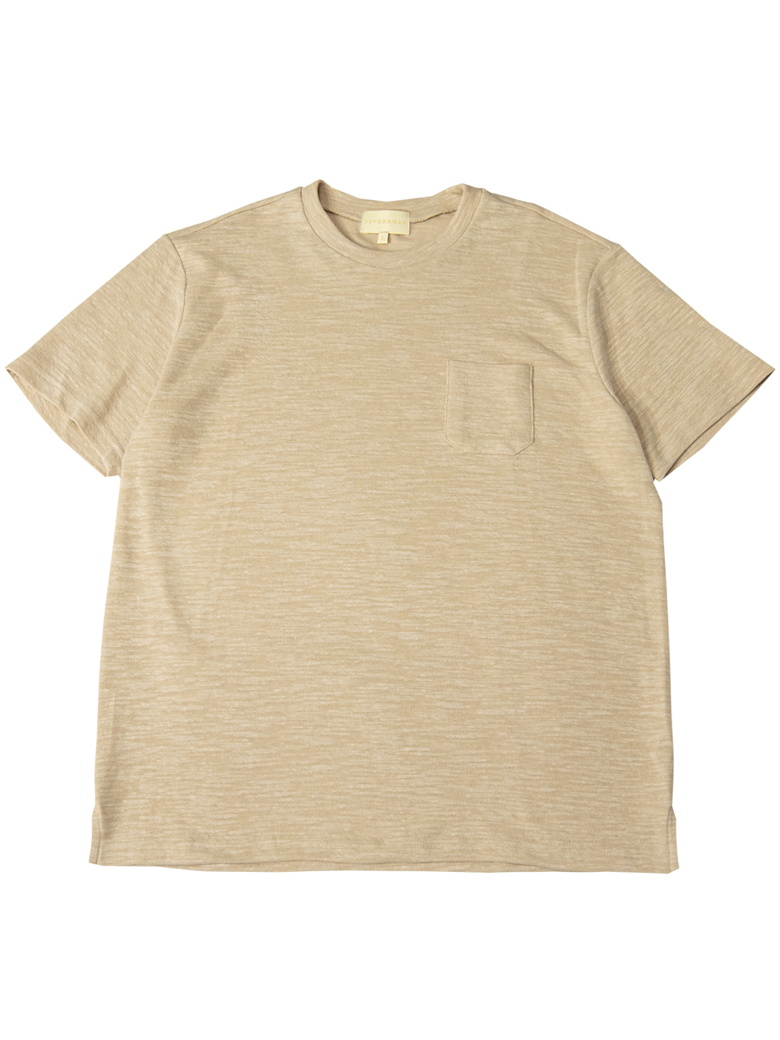 [드베르망] knit textured slub pocket T shirt (beige)