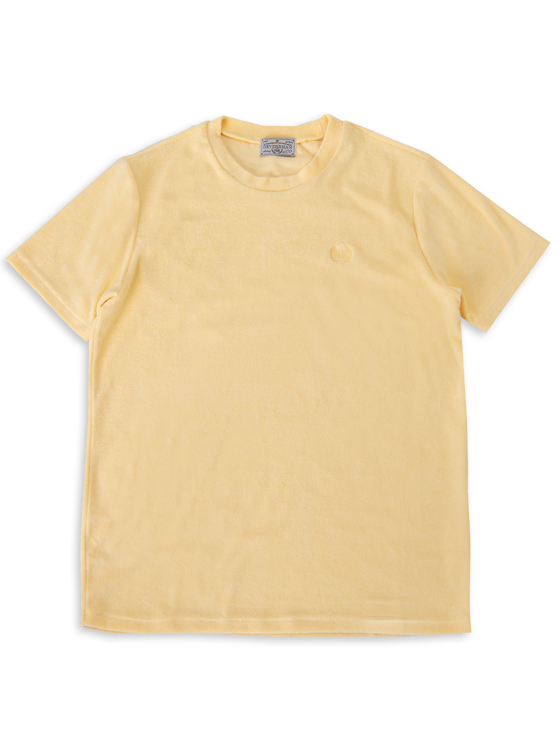 [드베르망] terry cotton emblem T shirt (lemon)