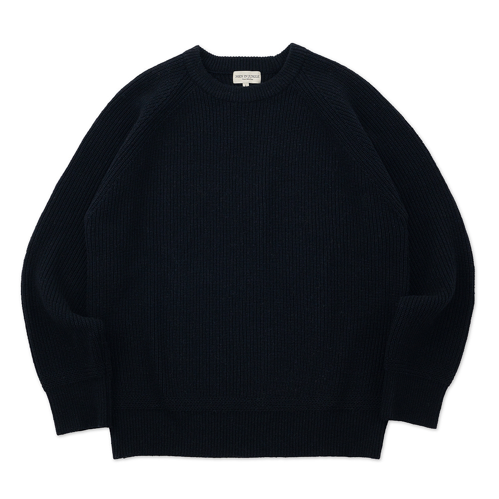 [맨인정글] Old Fishermen Raglan Sweater - Black