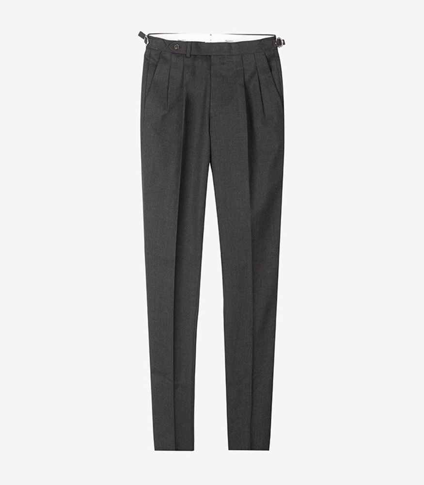[메버릭] 2P Beltless Wool trousers (Charcoal)