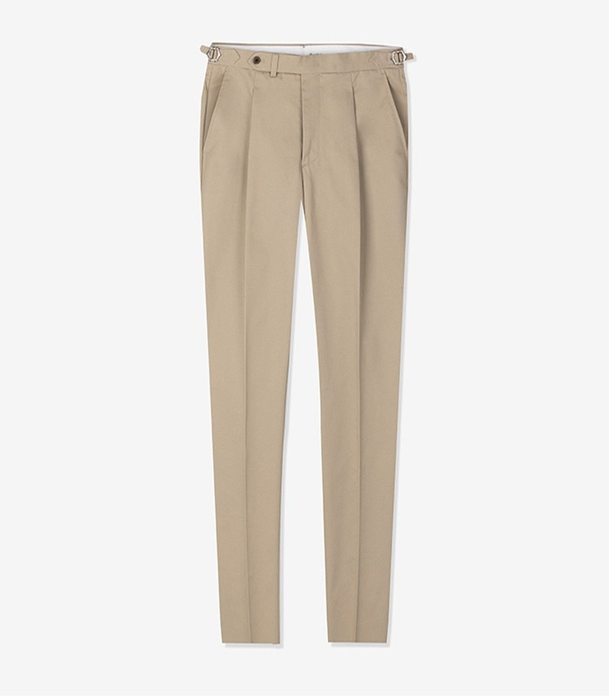 [메버릭]  1P Beltless Cotton trousers( Beige)