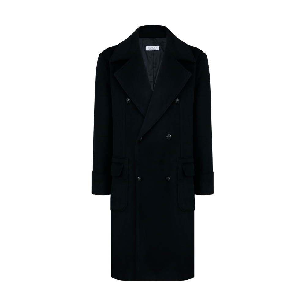 [슬라우치]  Wool Blended Polo Coat (Black)