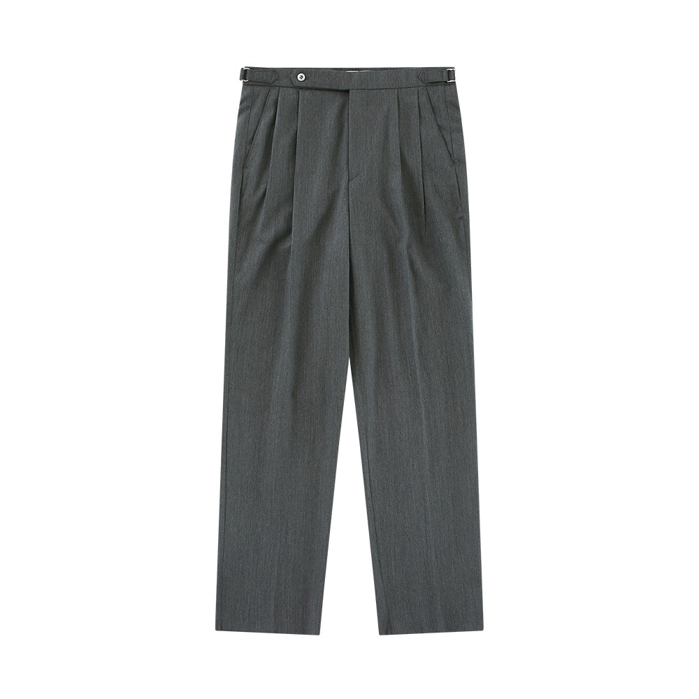 벨리프 Wool worsted adjust 2Pleats relaxed Trousers (Grey)