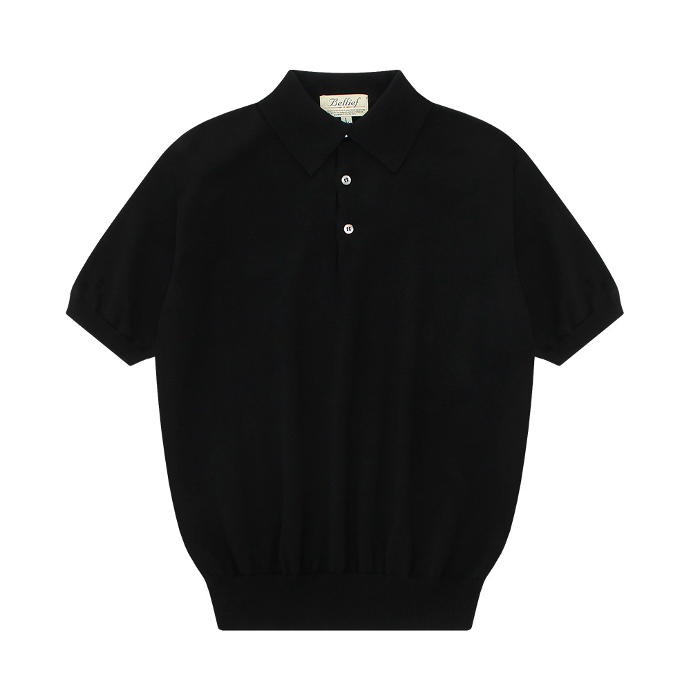 벨리프 -  Essential Short Sleeve Polo Knit (Black)