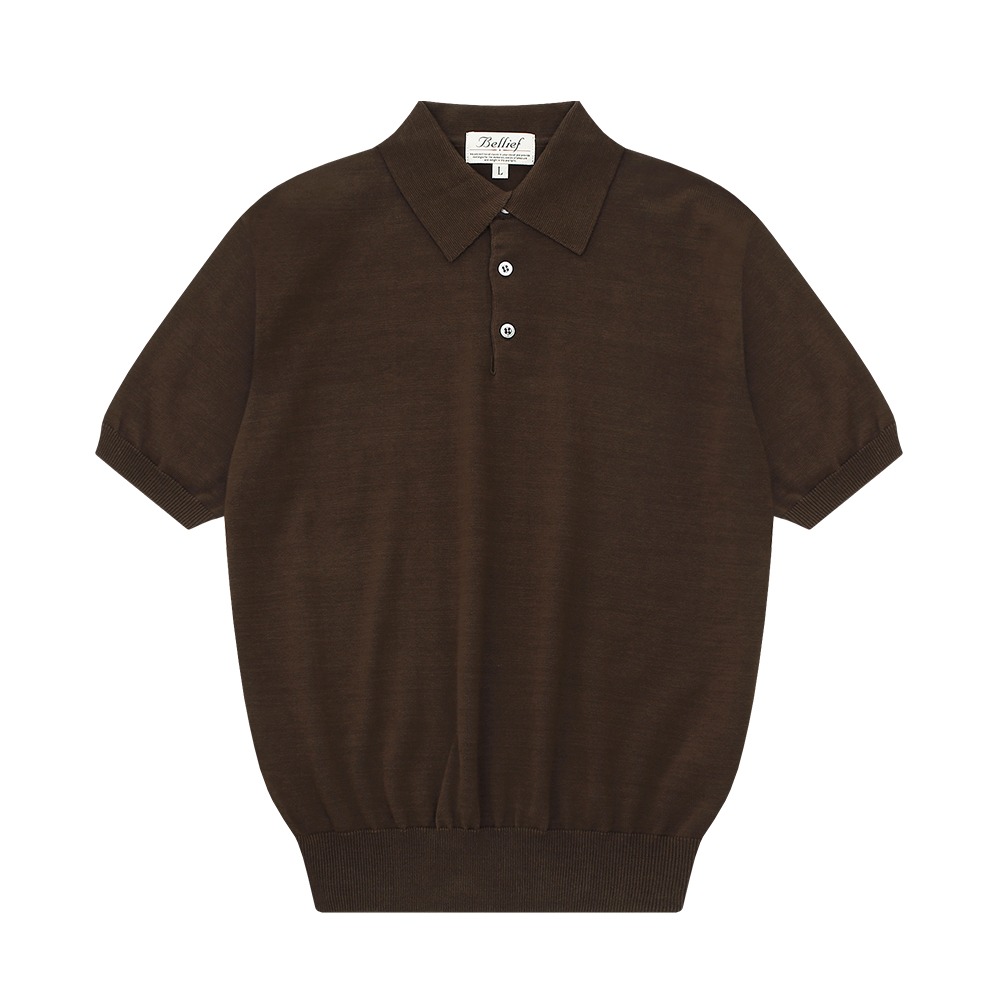 벨리프 -  Essential Short Sleeve Polo Knit (Brown)