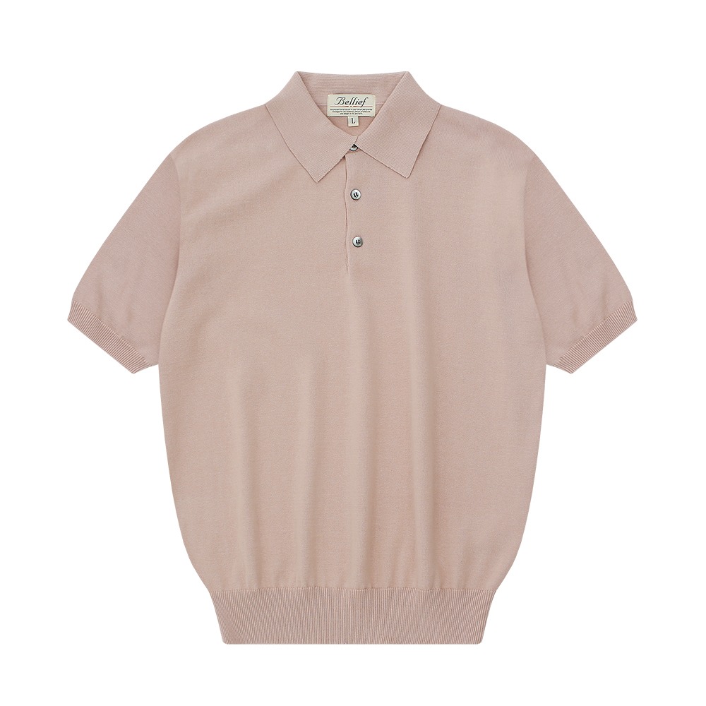 벨리프 - Essential Short Sleeve Polo Knit (Pink)