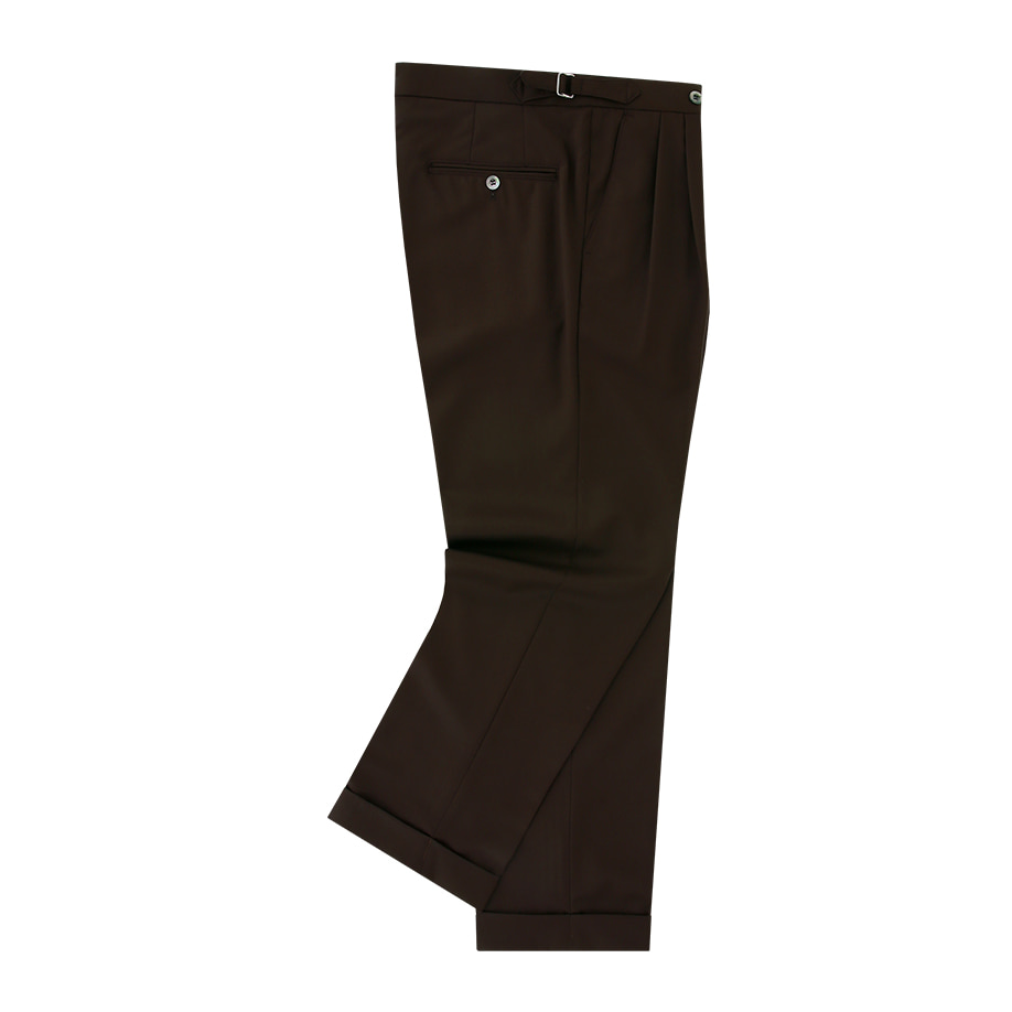 [벨리프] 22FW Wool soft adjust 2Pleats Easy Trousers (Brown)