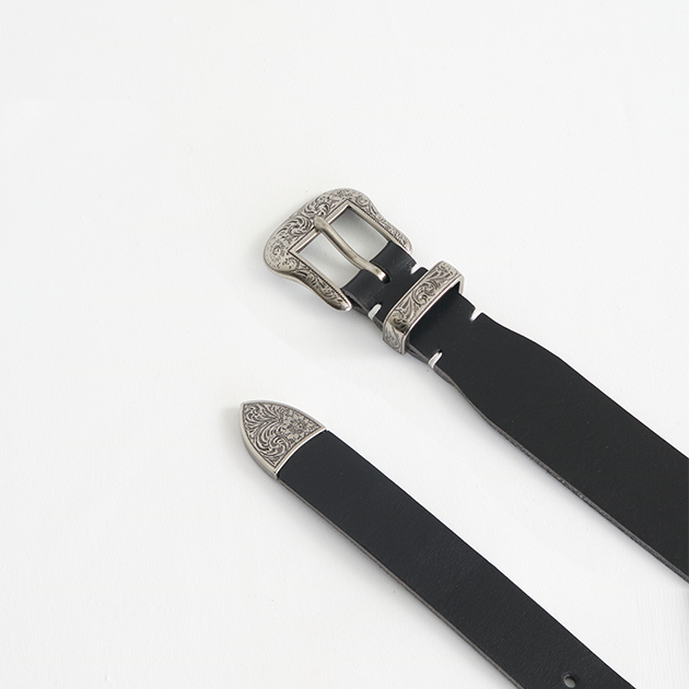 [파이] Misto small western leather belt black
