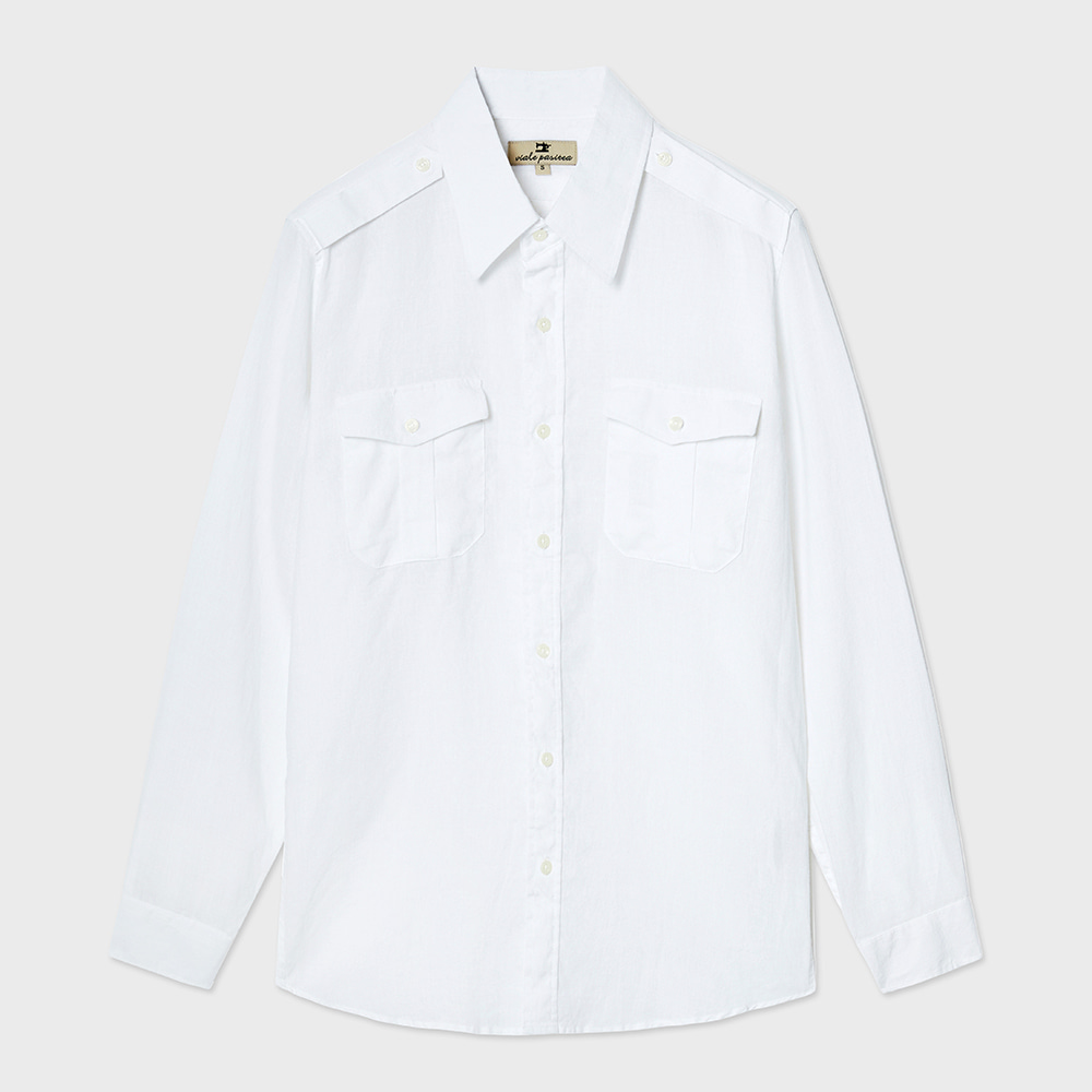 [파시테아거리] Infine safari shirt (White)