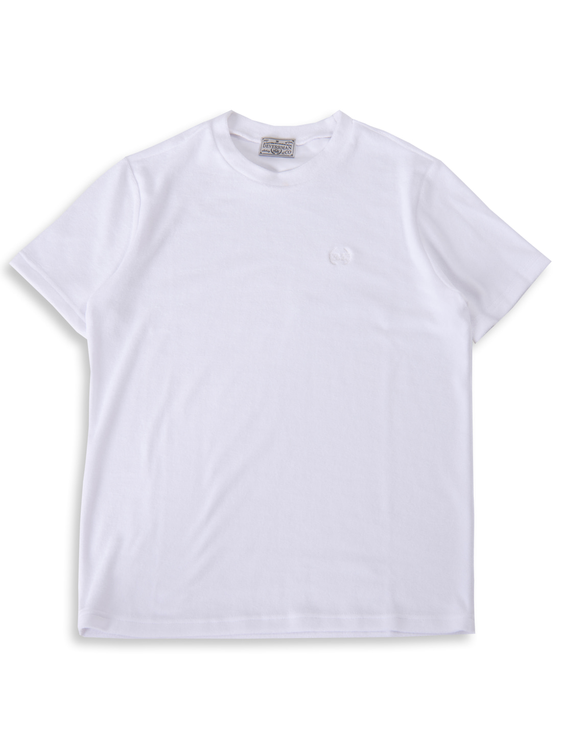 [드베르망]terry cotton emblem T shirt (white)