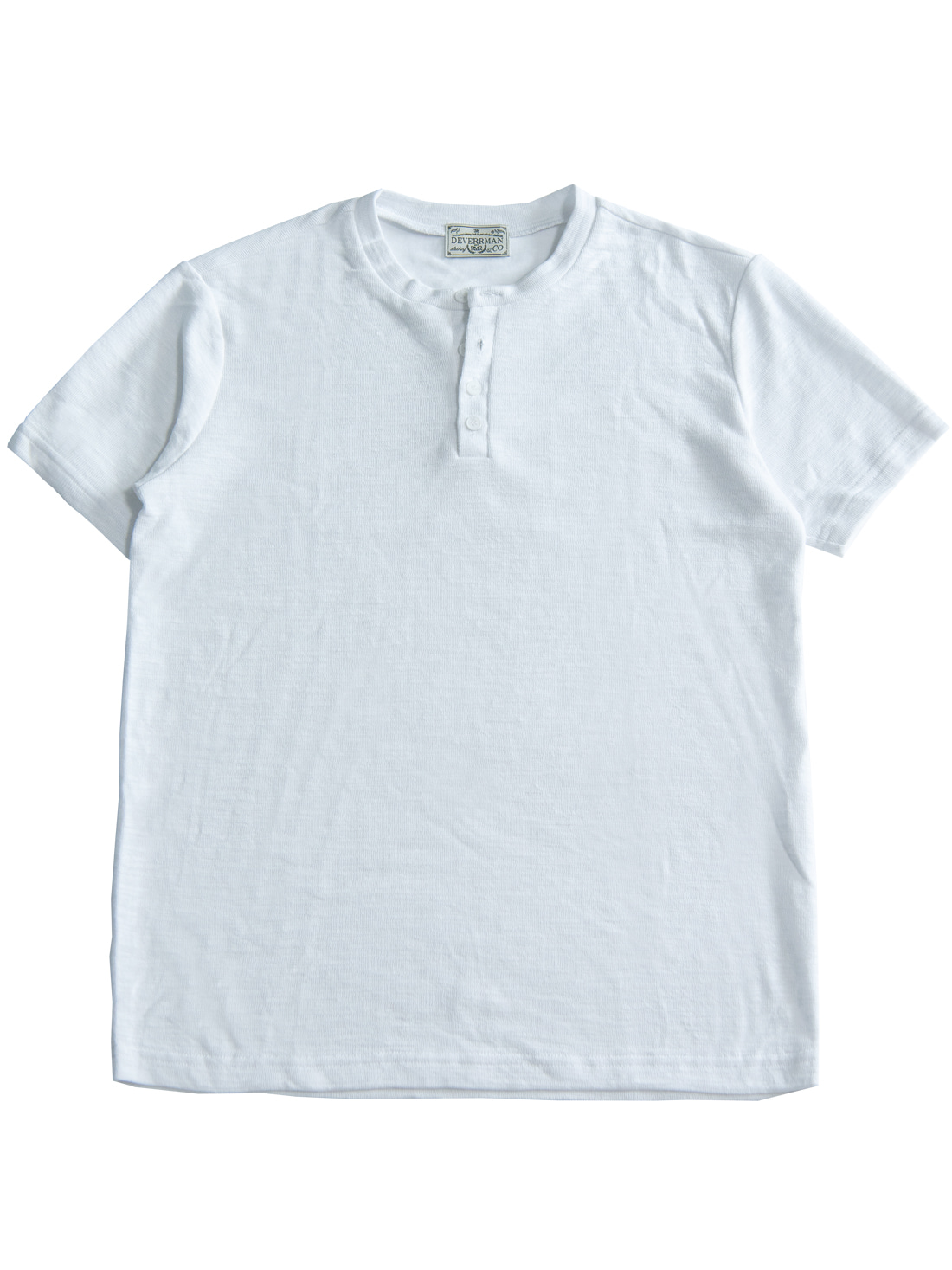 [드베르망] muscle fit slub henly neck T shirt (white)