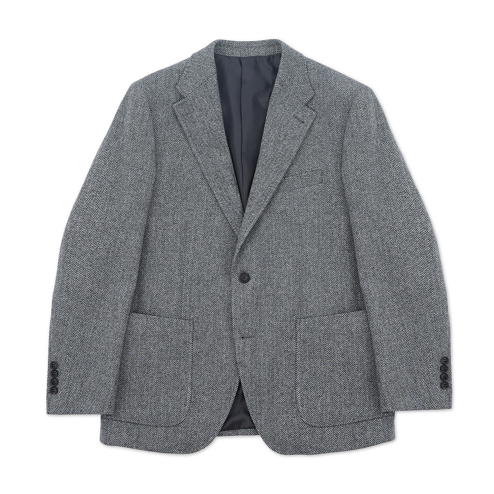 [맨인정글] Cobble Herringbone Tweed Wool Sport Jacket - Gray