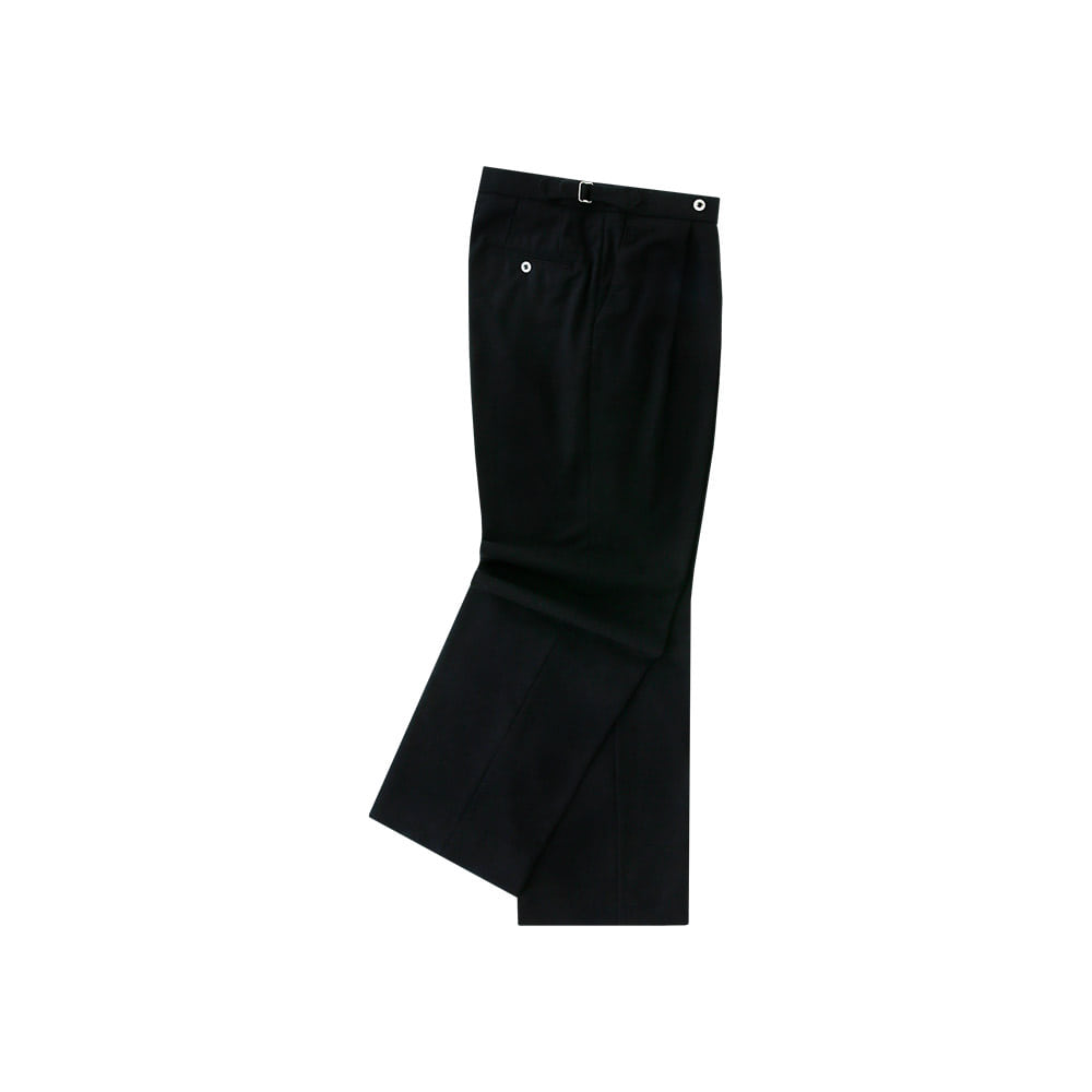 [벨리프]  [Easy line] Wool Flannel Wide Pants (Black)