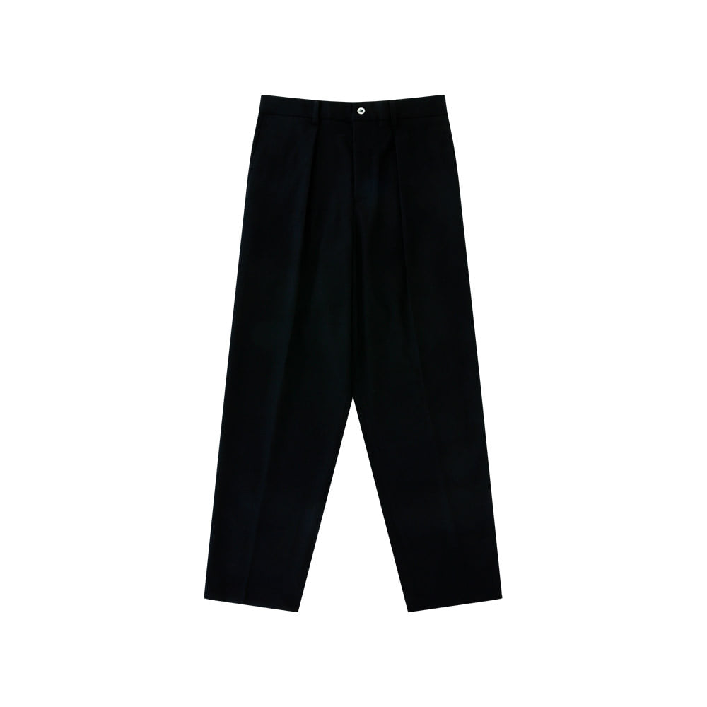 [벨리프]  [Easy line] Wool Flannel banding pants (Black)