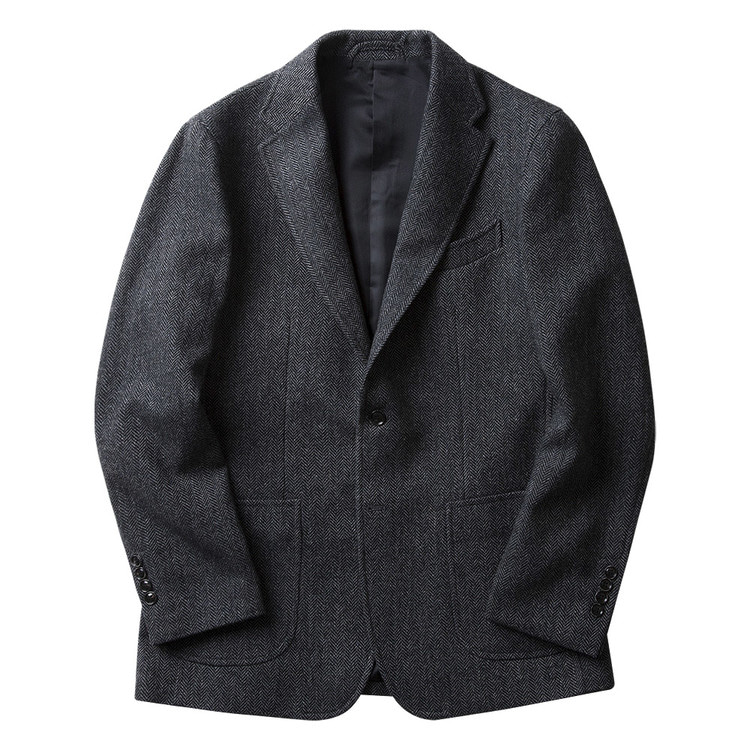 [솔티] Q9-1 Herringbone Check Wool Jacket (Dark Gray)