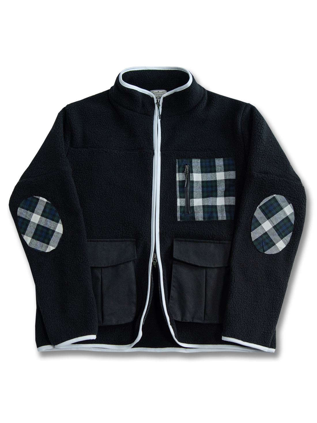 [드베르망] patch work fleece jacket (black)