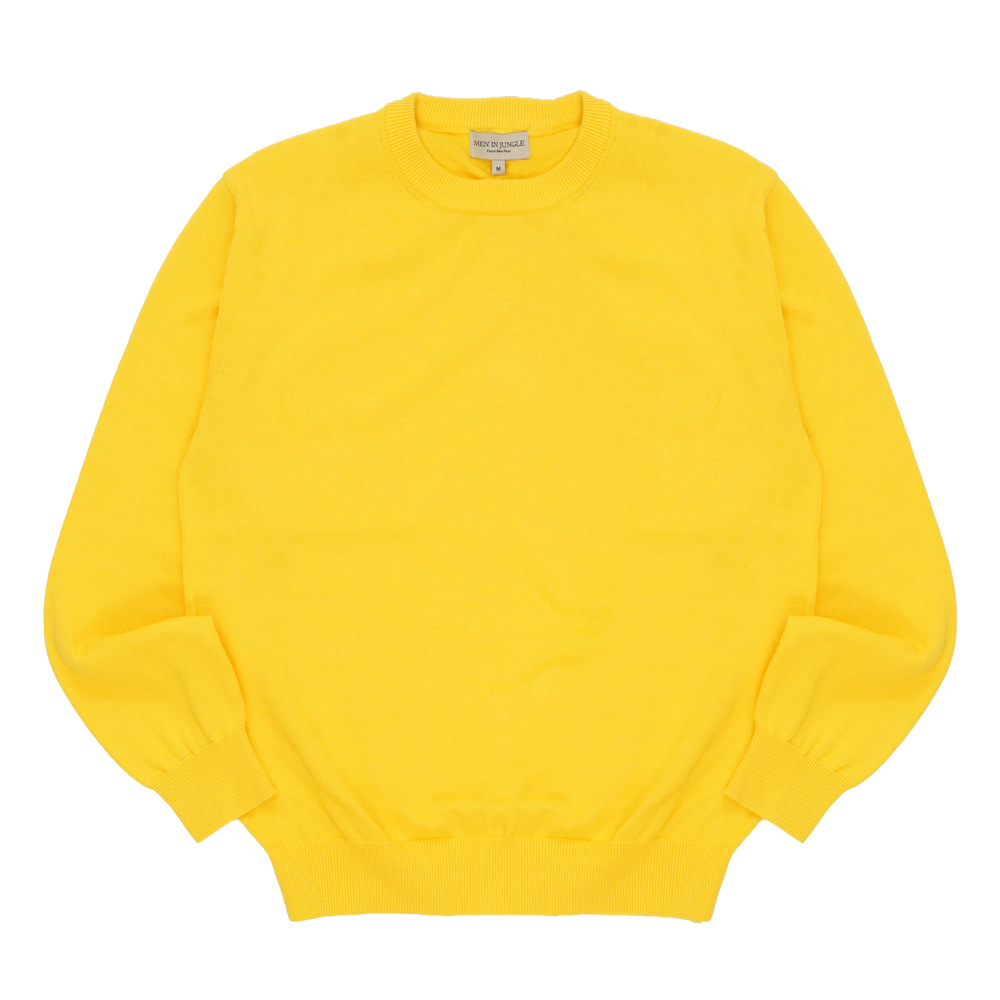 [맨인정글]  Piccola Long Sleeve Crew Neck Knit - Yellow